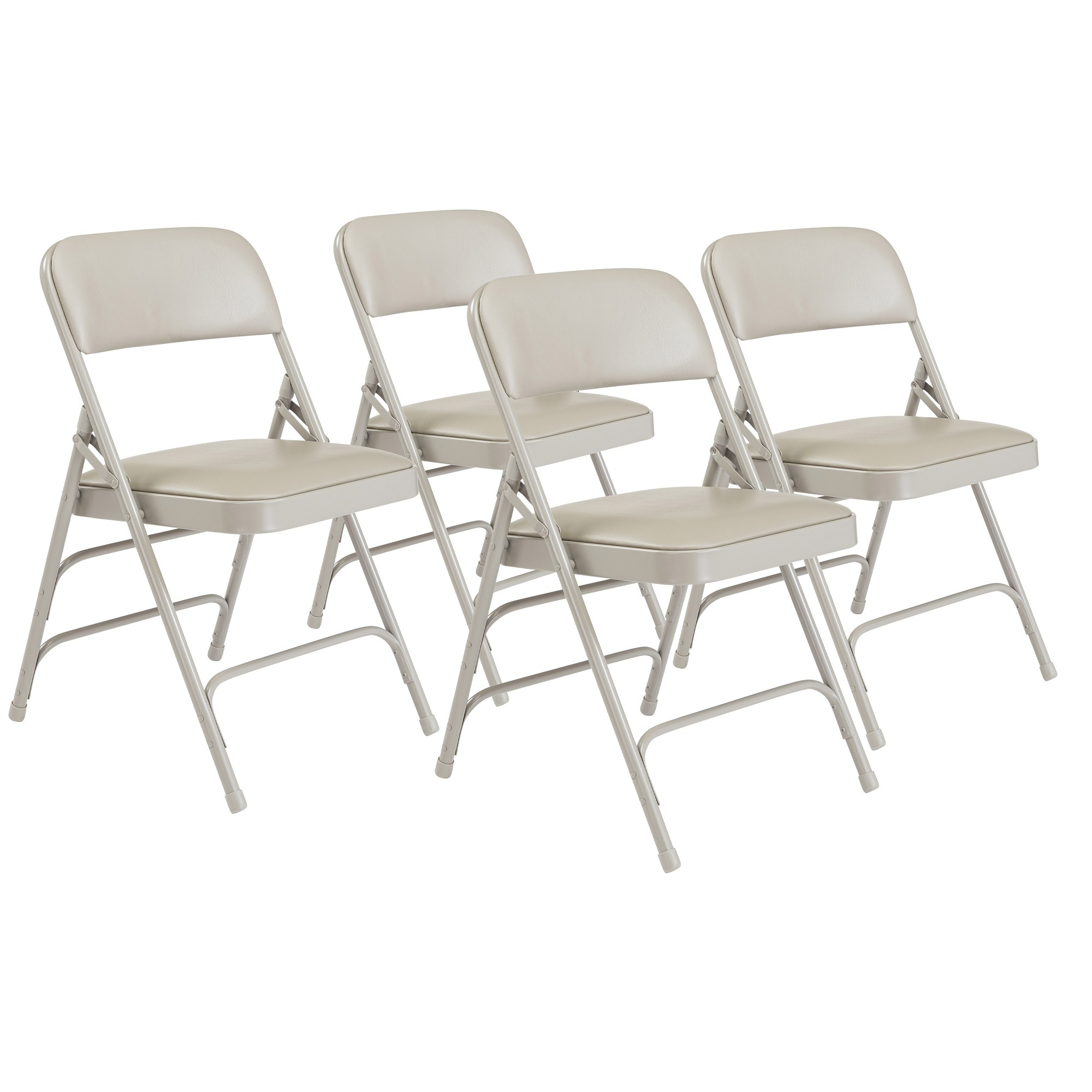 National Public Seating, 1300 Series Vinyl Upholstered Folding Chair, Primary Color Gray, Included (qty.) 4, Seating Type Folding Chair, Model# 1302